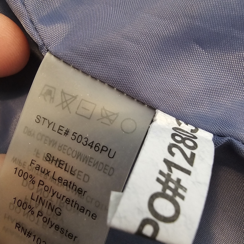 UNTAGGED faux leather bomber jacket. Blue. Small Haul #1 - Picture 8 of 10